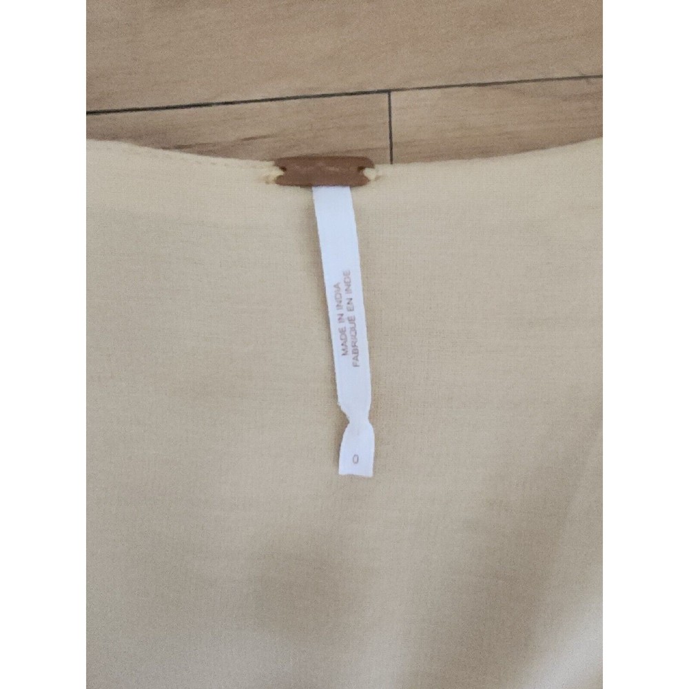 Free People Jasmine Bohemian Light Yellow Embroidered Mini Dress Sz  0  XS - Picture 5 of 12